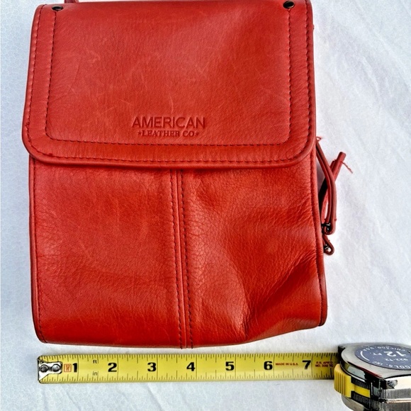 American Leather Co. Kansas Leather Crossbody with Coin Purse Brown/Red/Rust - Picture 10 of 14